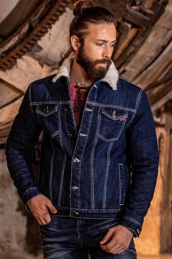 Cipo & Baxx CJ294 Furry Men's Denim Jacket BLUE
