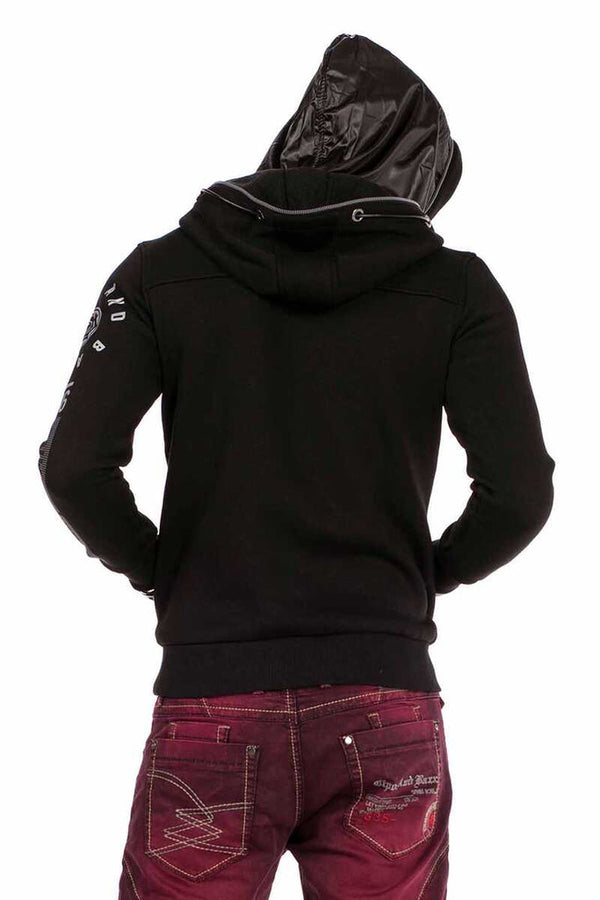 Cipo & Baxx CL303 Printed Hooded Men's Hoodie BLACK