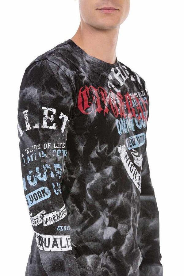 Cipo & Baxx CL453 Printed Sweatshirt BLACK