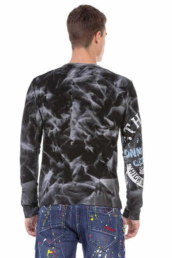 Cipo & Baxx CL453 Printed Sweatshirt BLACK