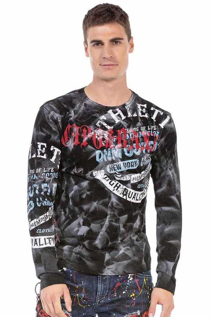 cipo & baxx CL453 Printed Sweatshirt BLACK