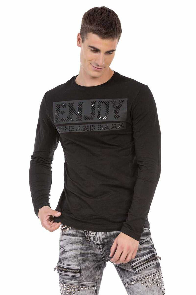 cipo & baxx CL474 Black Color Stone Sweatshirt BLACK