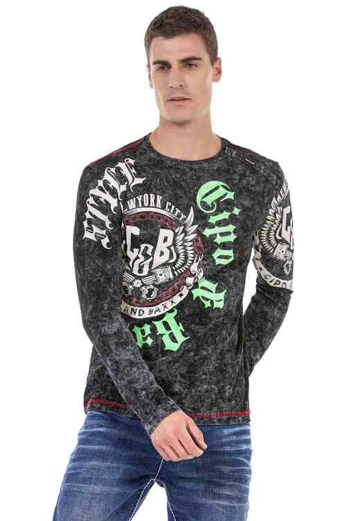 cipo & baxx CL476 Neon Patterned Sweatshirt BLACK