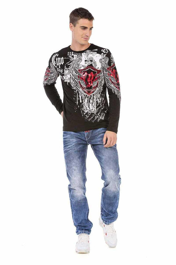 Cipo & Baxx CL477 Printed Sweatshirt WHITE