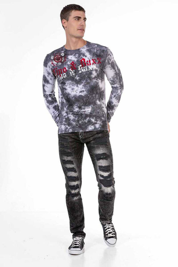 Cipo & Baxx CL489 Men's Patterned Sweatshirt GREY