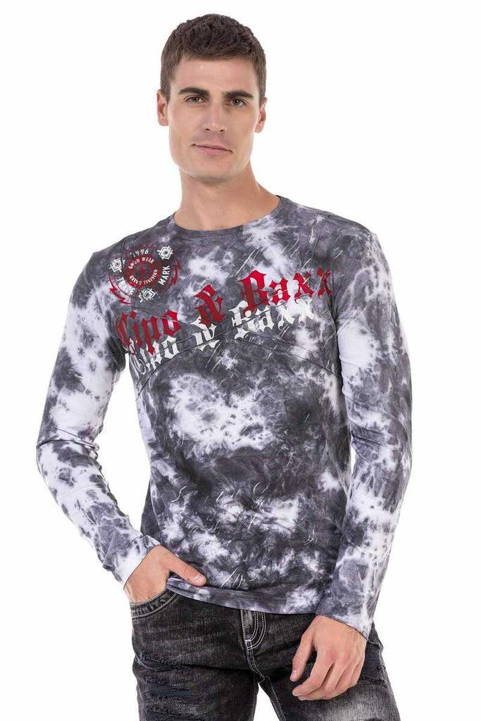 cipo & baxx CL489 Men's Patterned Sweatshirt GREY