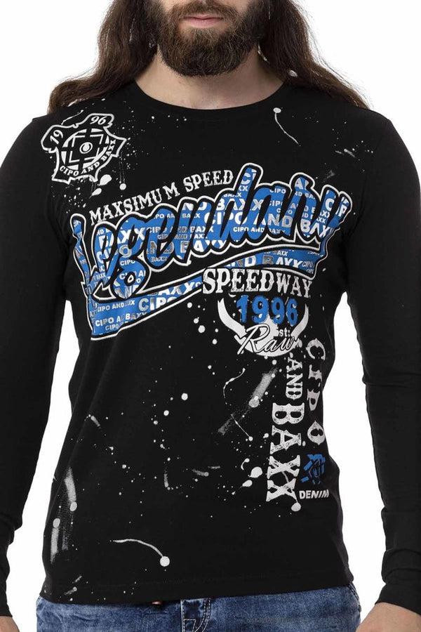 Cipo & Baxx CL510 Printed Thin Sweatshirt BLACK