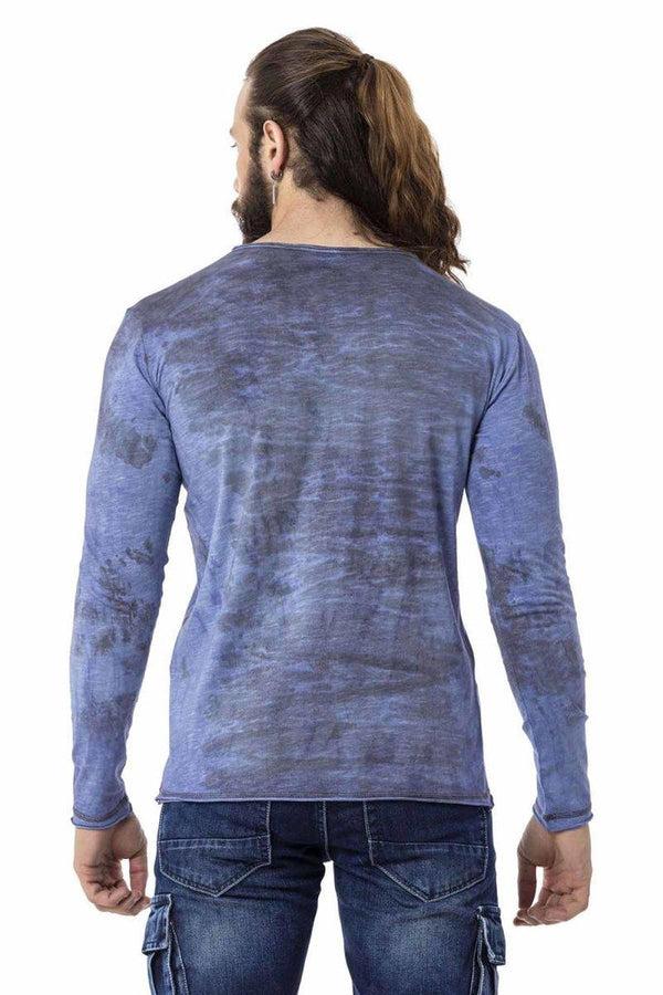 Cipo & Baxx CL517 V-Neck Vintage Sweatshirt BLUE