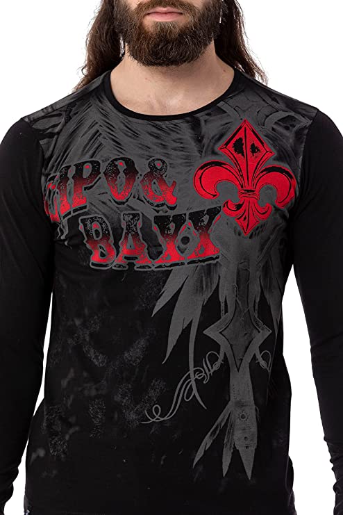 Cipo & Baxx CL522 Patterned Thin Sweatshirt BLACK