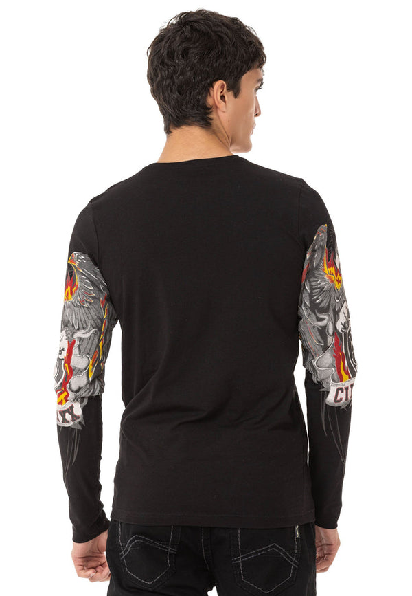 Cipo & Baxx CL553 Men's Printed Sweatshirt BLACK