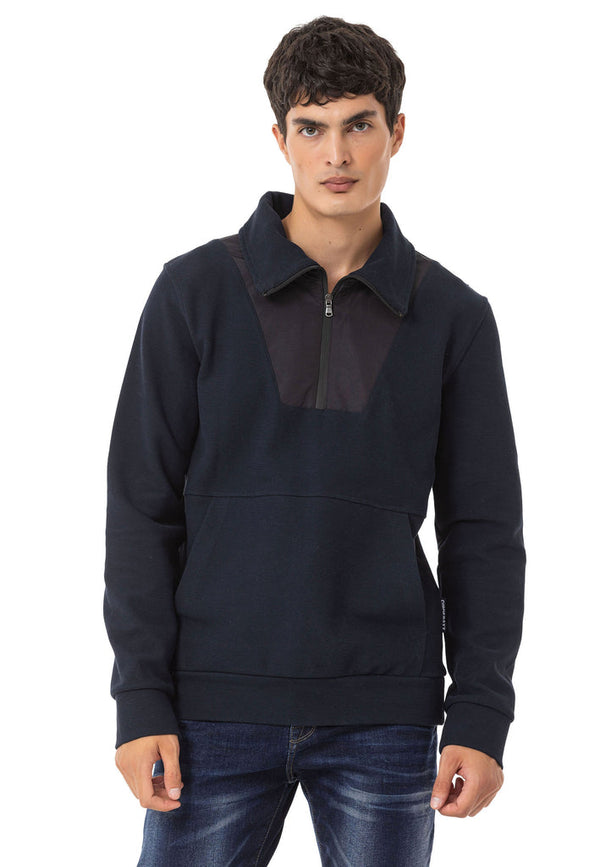 Cipo & Baxx CL555 Men's Basic Zip Hoodie GREYMELANGE