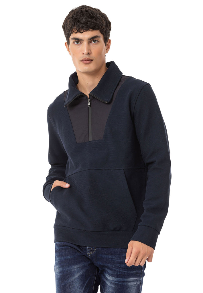 cipo & baxx CL555 Men's Basic Zip Hoodie GREYMELANGE