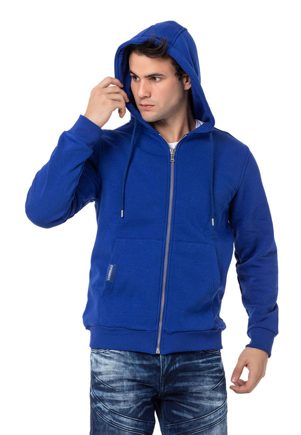 Cipo & Baxx CL556 Men's Basic Zip Sweatshirt BLACK