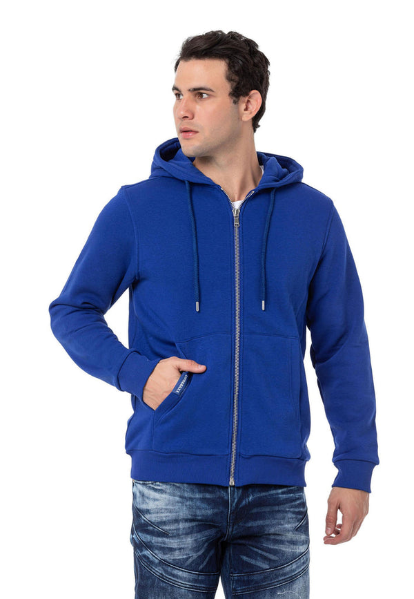 Cipo & Baxx CL556 Men's Basic Zip Sweatshirt BLACK