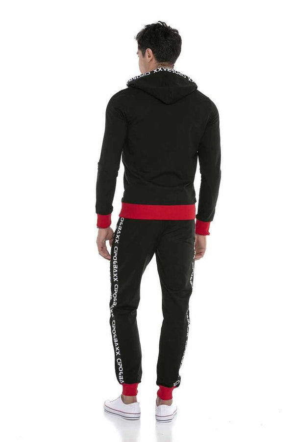 Cipo & Baxx CLR131 Striped Men's Tracksuit Set BLACK