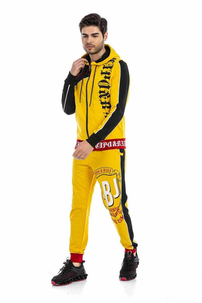 cipo & baxx CLR141 Men's Tracksuit Set YELLOW