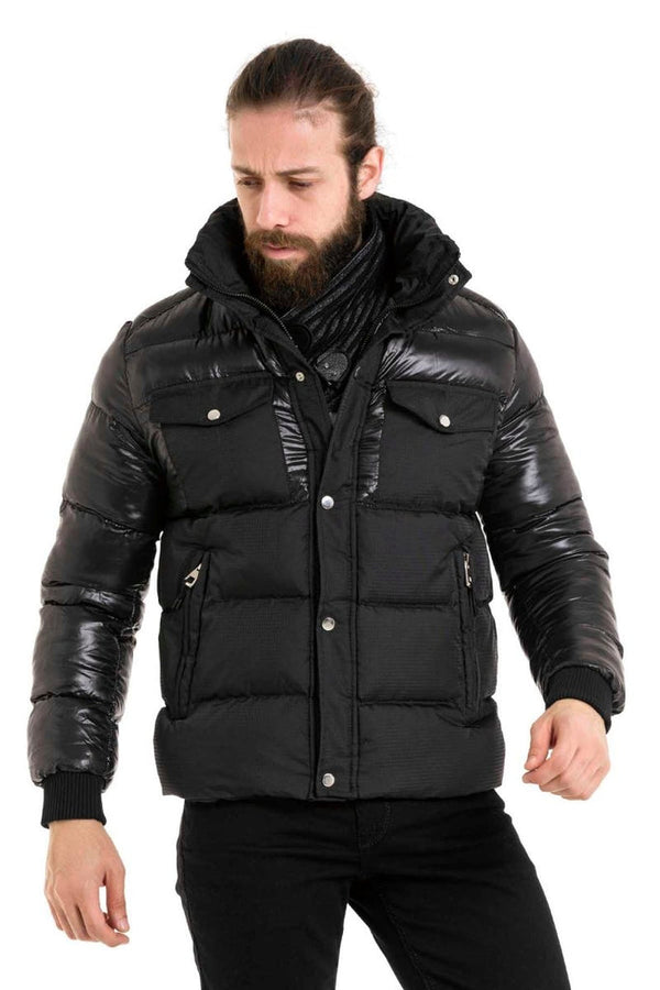 Cipo & Baxx CM208 Puffer Black Men's Coat BLACK