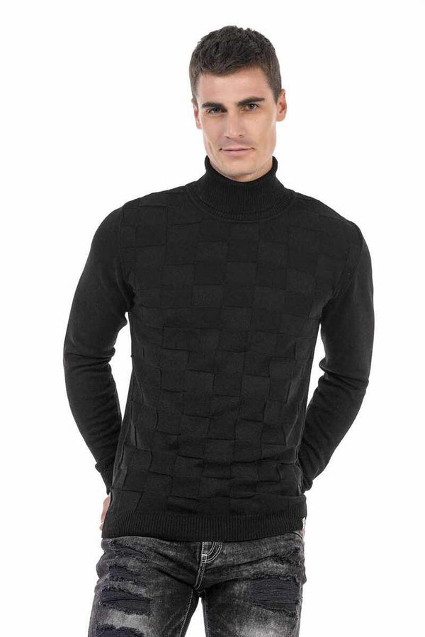 Cipo & Baxx CP241 Full Turtleneck Sweater BLACK