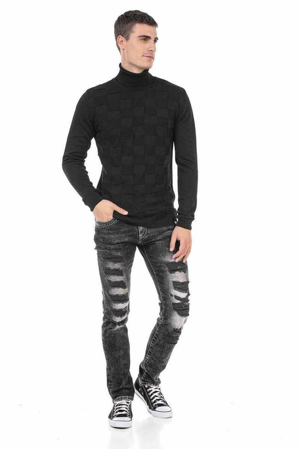 Cipo & Baxx CP241 Full Turtleneck Sweater BLACK