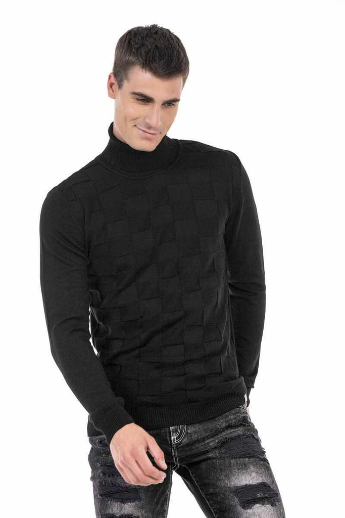 cipo & baxx CP241 Full Turtleneck Sweater BLACK