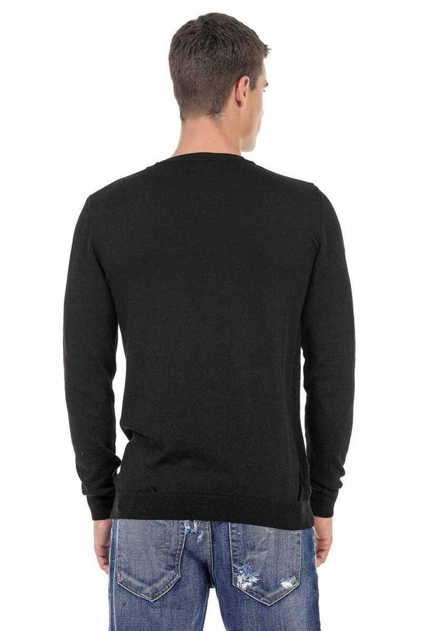 Cipo & Baxx CP242 V-Neck Men's Sweater BLACK
