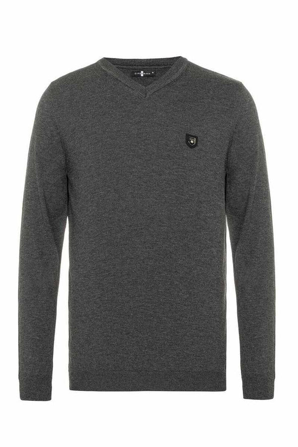 Cipo & Baxx CP242 V-Neck Men's Sweater BLACK