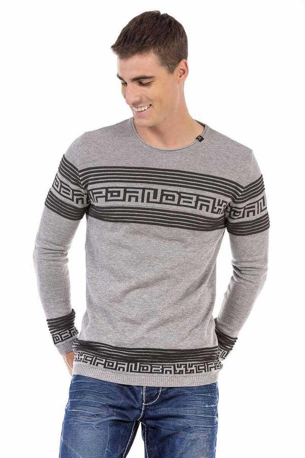Cipo & Baxx CP243 Patterned Men's Sweater BLACK