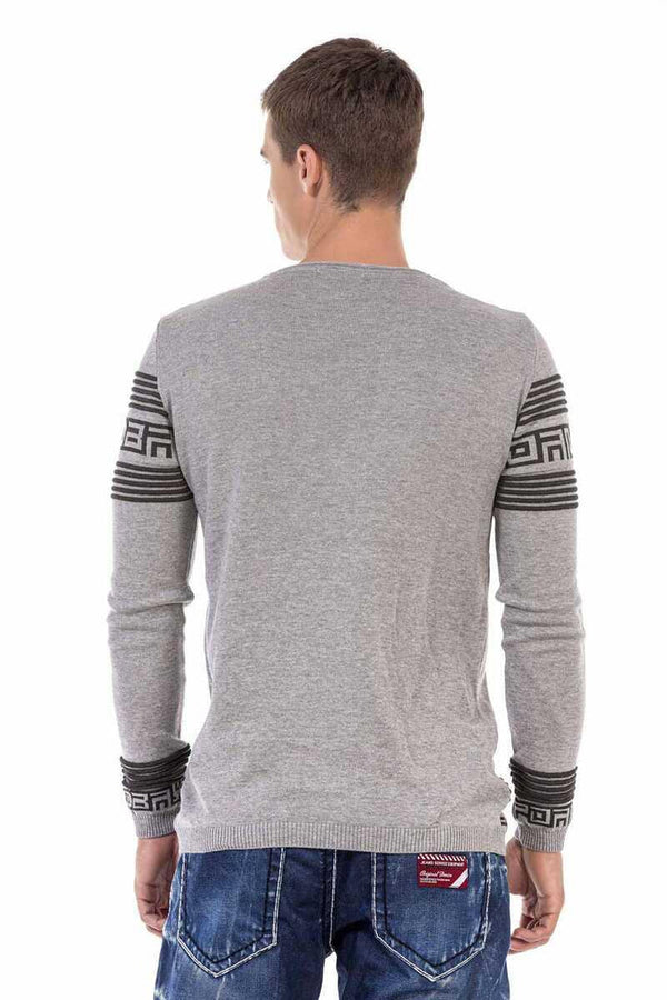 Cipo & Baxx CP243 Patterned Men's Sweater BLACK