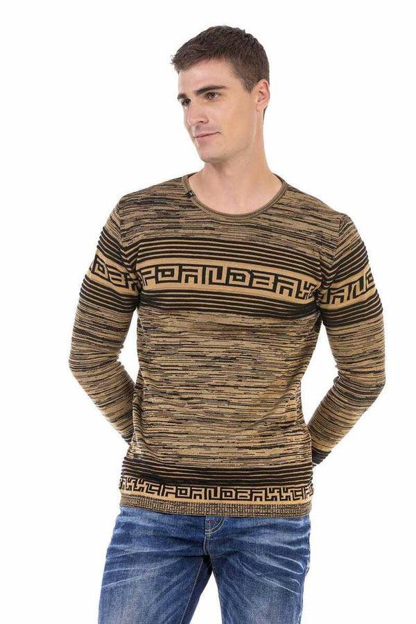 Cipo & Baxx CP244 Hieroglyph Men's Sweater CAMEL