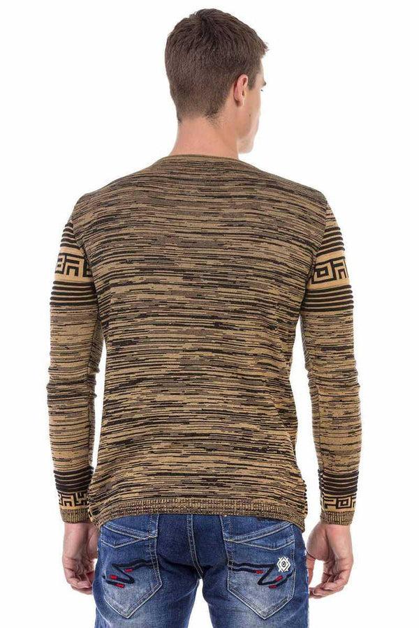 Cipo & Baxx CP244 Hieroglyph Men's Sweater CAMEL