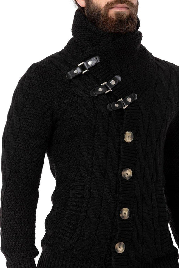 Cipo & Baxx CP265 Fur Collar Men's Cardigan ECRU