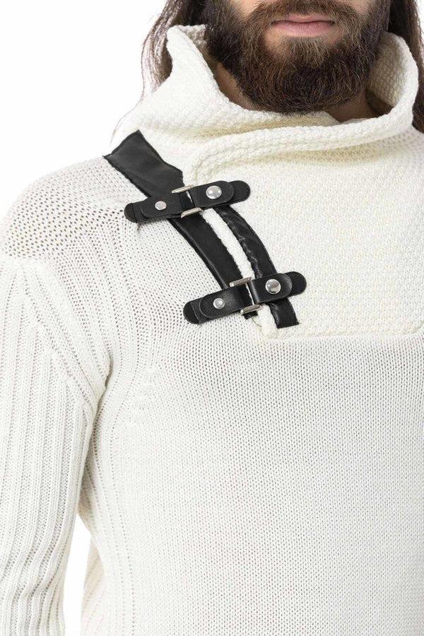 Cipo & Baxx CP266 Shawl Collar Men's Sweater ECRU