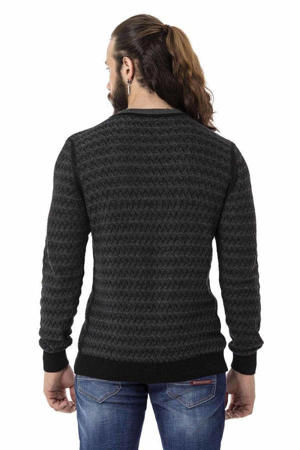 Cipo & Baxx CP273 V-Neck Men's Sweater ANTHRACITE
