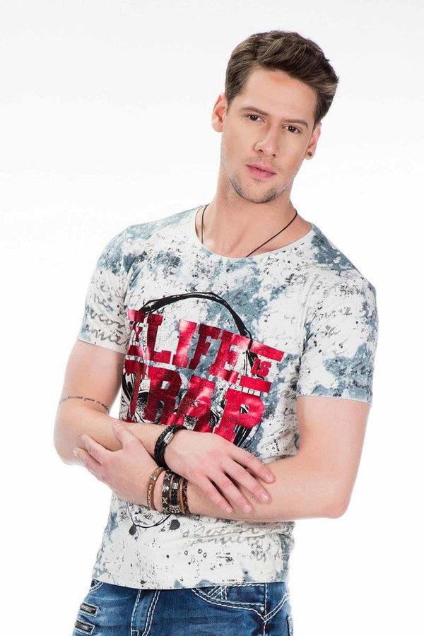 Cipo & Baxx CT410 Men's Skull Printed T-Shirt BLUE