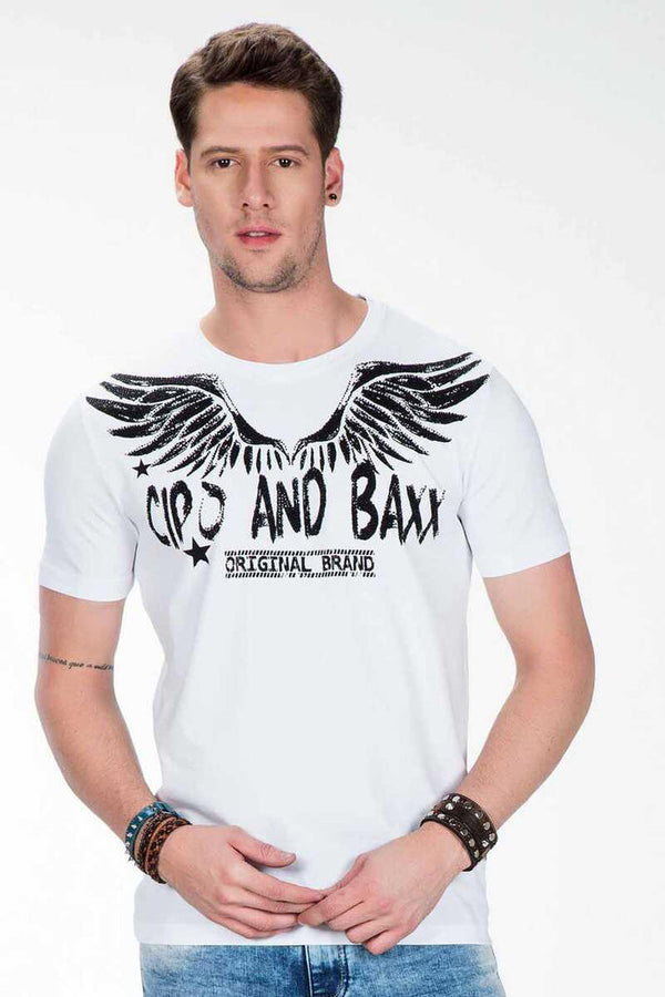 Cipo & Baxx CT411 Printed Men's T-Shirt WHITE