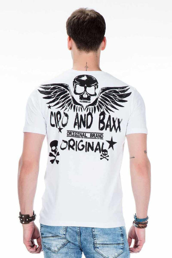 Cipo & Baxx CT411 Printed Men's T-Shirt WHITE