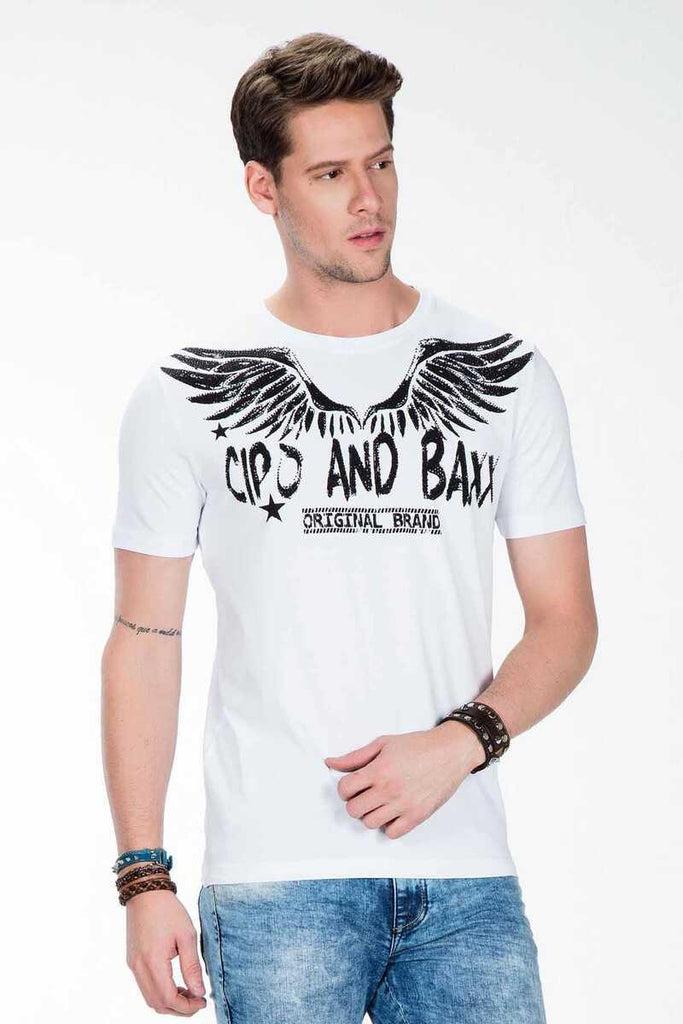 cipo & baxx CT411 Printed Men's T-Shirt WHITE