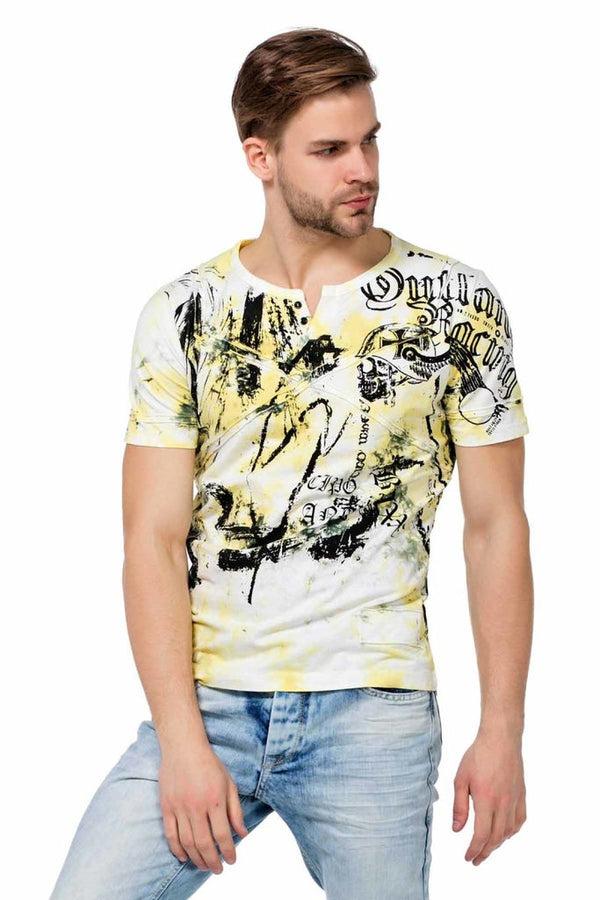 Cipo & Baxx CT457 Printed Men's T-Shirt YELLOW