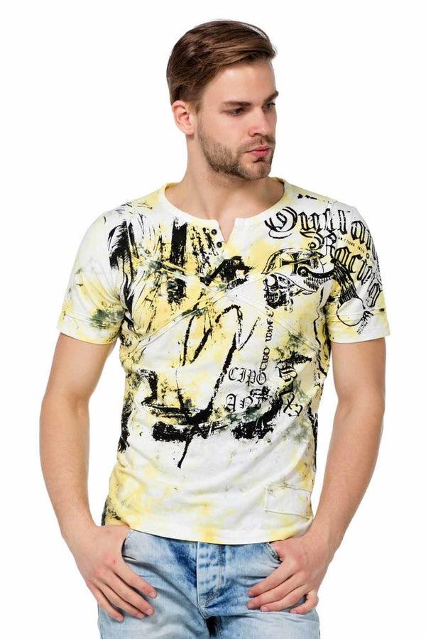 Cipo & Baxx CT457 Printed Men's T-Shirt YELLOW