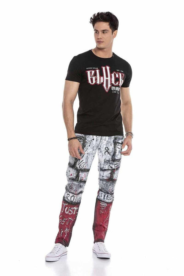 Cipo & Baxx CT617 Men's Printed T-Shirt BLACK