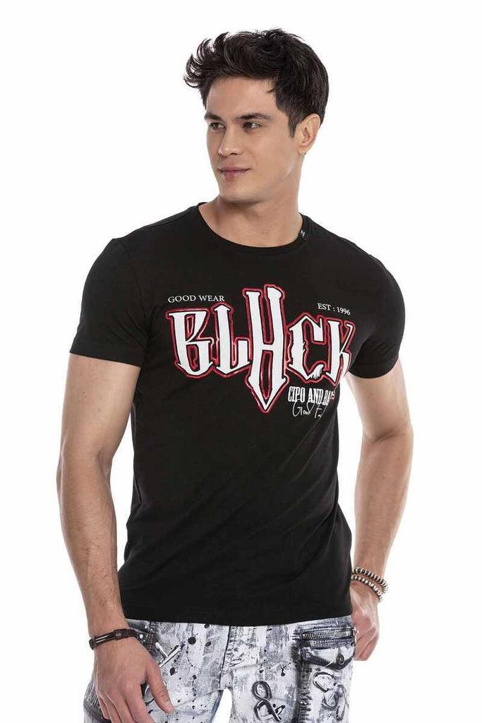 cipo & baxx CT617 Men's Printed T-Shirt BLACK