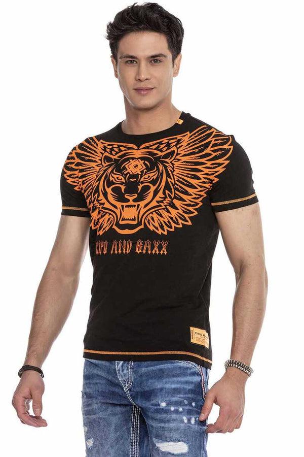 Cipo & Baxx CT644 Neon Printed Men's T-Shirt WHITE