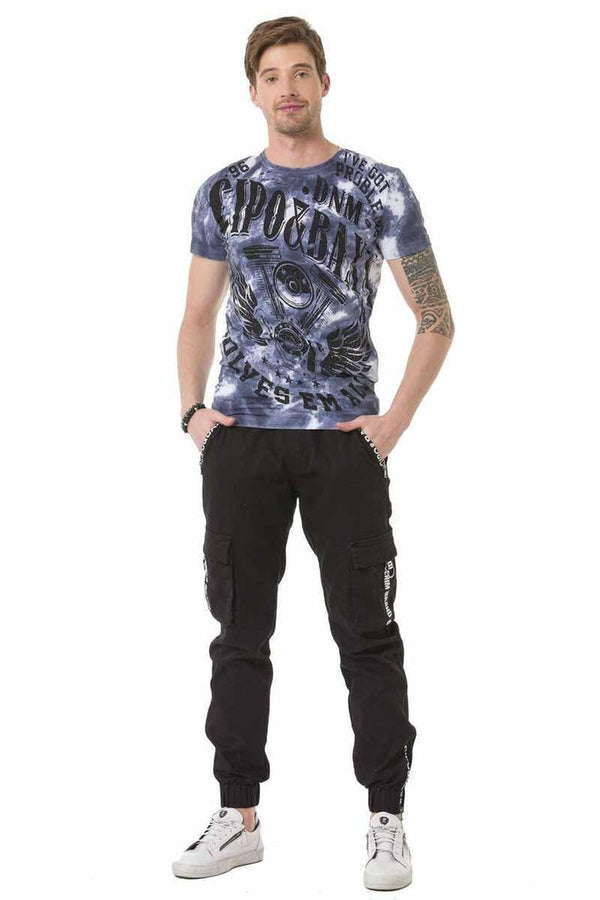 Cipo & Baxx CT687 Vintage Patterned T-Shirt ORANGE