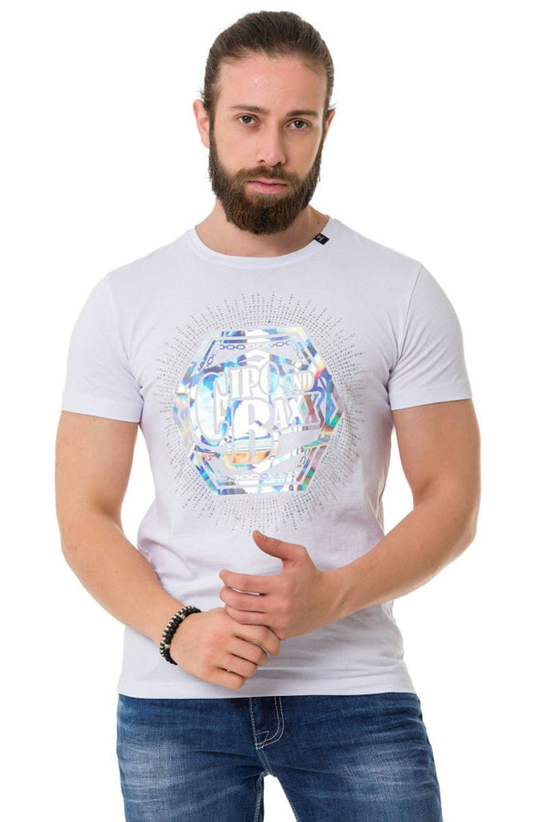 Cipo & Baxx CT720 Stone Foil Printed T-Shirt BLACK