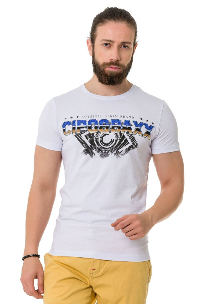 cipo & baxx CT721 Colorful Stone Basic T-Shirt BLACK