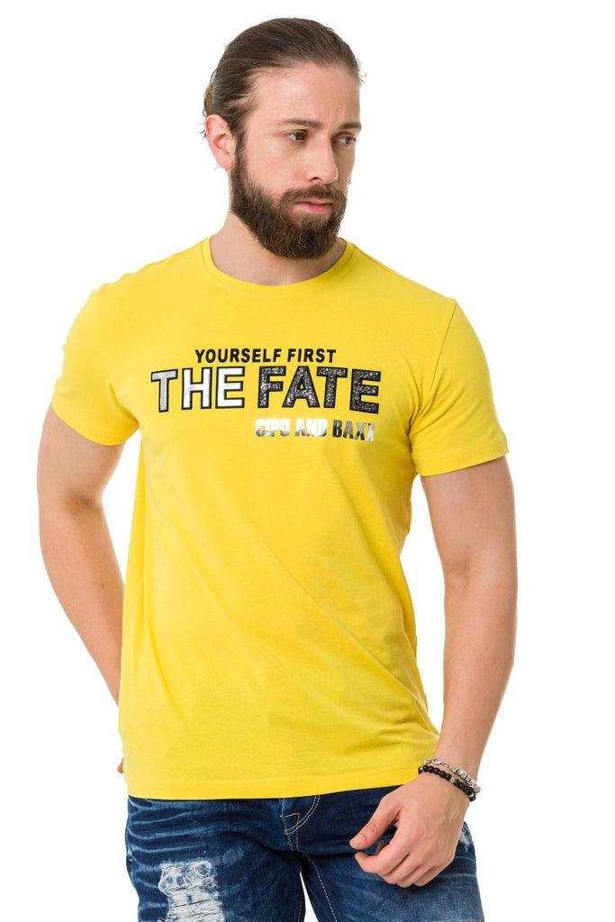 cipo & baxx CT735 Shiny Embossed T-Shirt BLACK