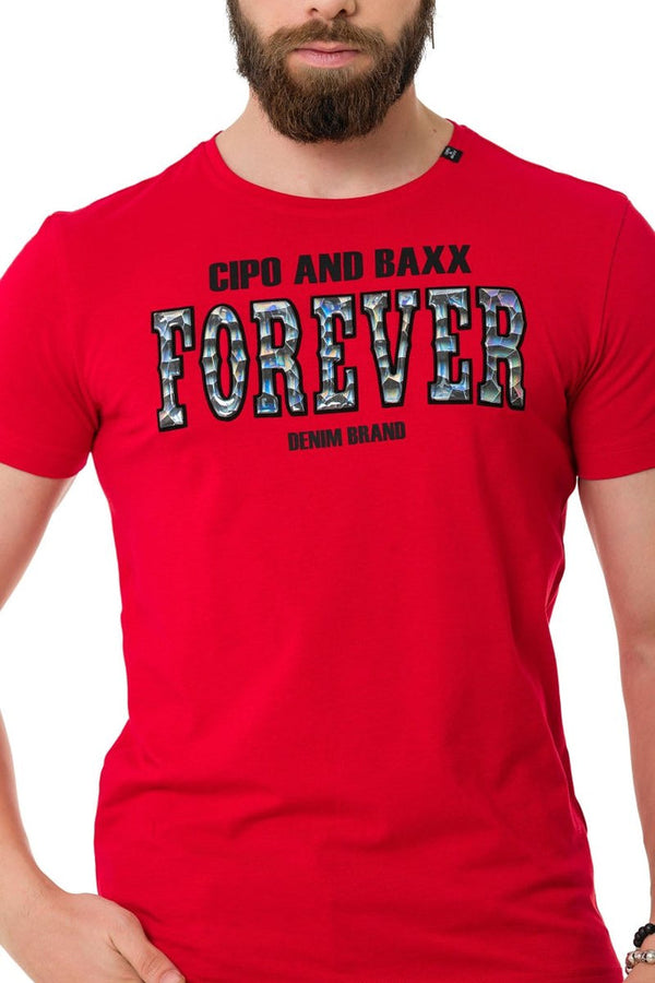 Cipo & Baxx CT736 Shiny Embossed T-Shirt BLACK