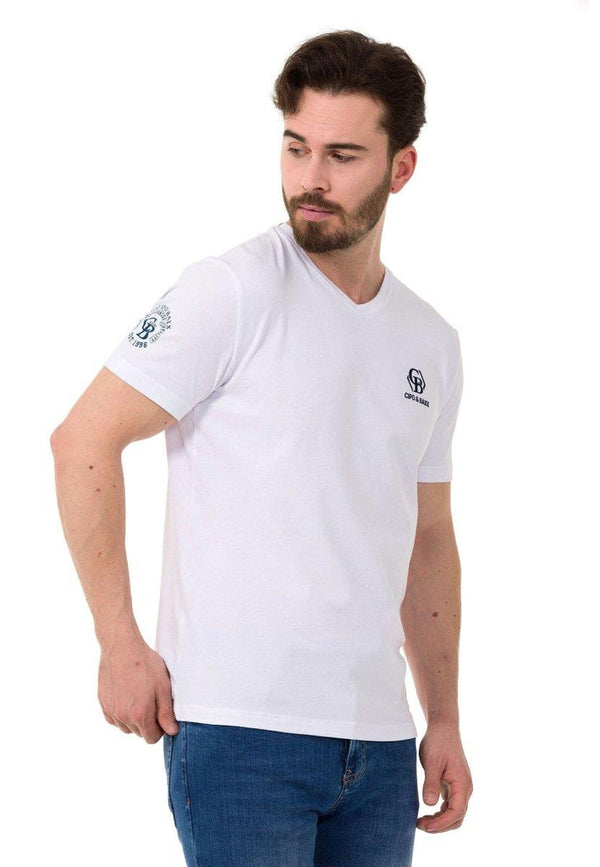 cipo & Baxx CT740 V-Neck Basic T-Shirt WHITE