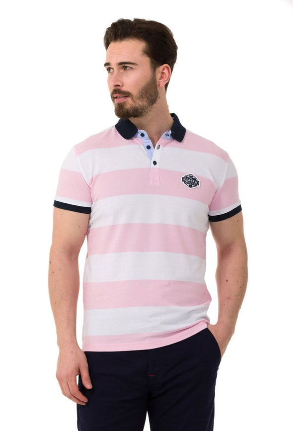 Cipo & Baxx CT741 Polo Neck T-Shirt WHITE-PINK