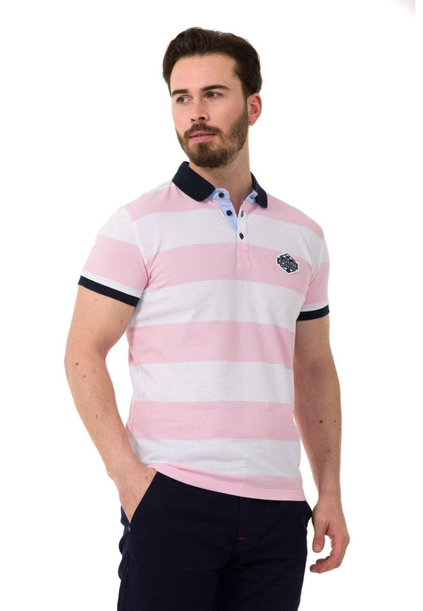Cipo & Baxx CT741 Polo Neck T-Shirt WHITE-PINK